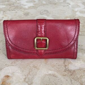 Frye Claude Brass Buckle Leather Wallet